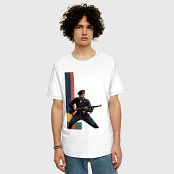 Футболка оверсайз мужская Поп-арт, белогвардеец, цвет: белый — фото 2