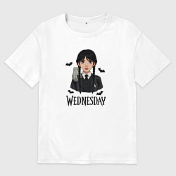 Футболка оверсайз мужская Уэнздей Аддамс, цвет: белый