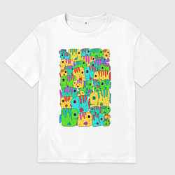 Мужская футболка оверсайз Яркие тропические рыбки