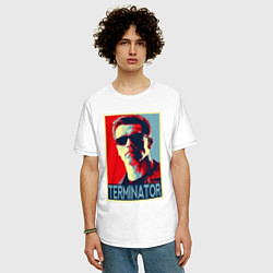Футболка оверсайз мужская Терминатор: поп-арт, цвет: белый — фото 2