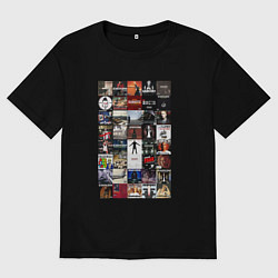 Футболка оверсайз мужская Eminem - обложки, цвет: черный