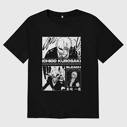 Футболка оверсайз мужская Блич - Ичиго, цвет: черный