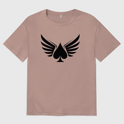 Футболка оверсайз мужская Крылатые пики, цвет: пыльно-розовый