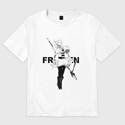 Футболка оверсайз мужская Frieren - эльфийка, цвет: белый