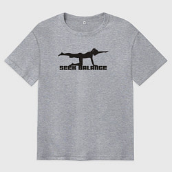 Футболка оверсайз мужская Искать баланс, цвет: меланж