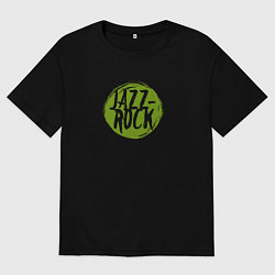 Футболка оверсайз мужская Jazz rock in green, цвет: черный