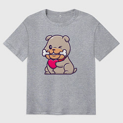 Футболка оверсайз мужская Lovely bulldog, цвет: меланж