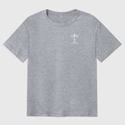 Мужская футболка оверсайз Спаси и сохрани белый арт