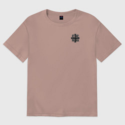 Мужская футболка оверсайз Спаси и сохрани черно-белый орнамент