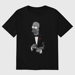 Футболка оверсайз мужская Homer godfather, цвет: черный