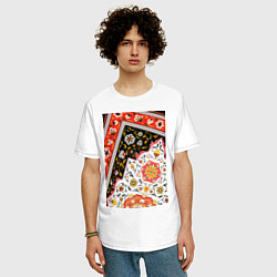 Футболка оверсайз мужская Уголок пиксельного ковра, цвет: белый — фото 2