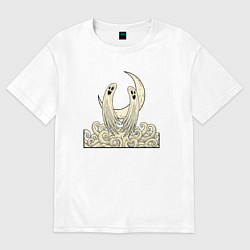 Футболка оверсайз мужская Два духа под луной, цвет: белый