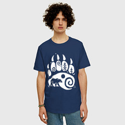 Футболка оверсайз мужская Bear paw, цвет: тёмно-синий — фото 2