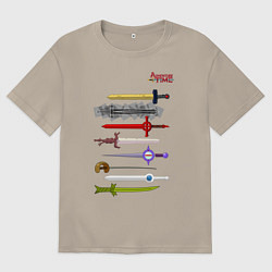 Мужская футболка оверсайз Adventure time swords