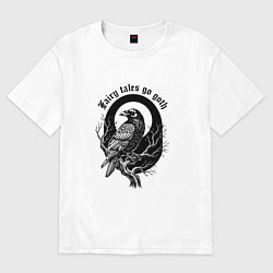 Мужская футболка оверсайз Готическая ворона сидит на ветке