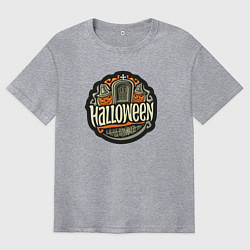 Футболка оверсайз мужская День хэллоуина, цвет: меланж
