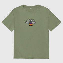 Футболка оверсайз мужская Зелье удачи с летучей мышью, цвет: авокадо