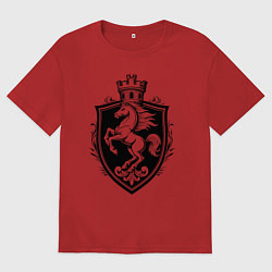 Мужская футболка оверсайз Герб с конем и башней