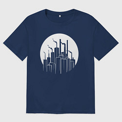 Футболка оверсайз мужская Лунный завод, цвет: тёмно-синий
