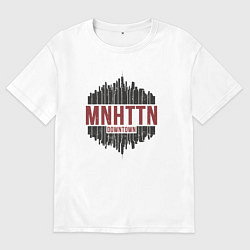 Футболка оверсайз мужская Manhattan downtown, цвет: белый