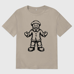 Футболка оверсайз мужская Пряничный джентльмен, цвет: миндальный