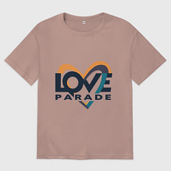 Мужская футболка оверсайз Логотип Love Parade