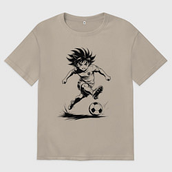 Мужская футболка оверсайз Футбольная атака аниме