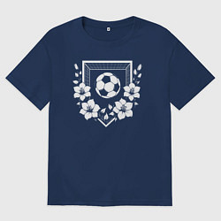 Мужская футболка оверсайз Футбольные ворота и мяч в цветах