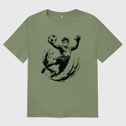 Мужская футболка оверсайз Вратарь ловит мяч