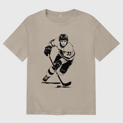Мужская футболка оверсайз Аниме хоккеист в атаке