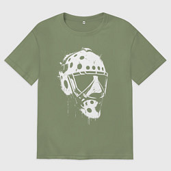 Мужская футболка оверсайз Белая хоккейная маска