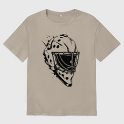 Футболка оверсайз мужская Черная вратарская маска, цвет: миндальный