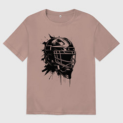 Мужская футболка оверсайз Чёрная хоккейная маска