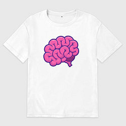 Футболка оверсайз мужская Pinky brain, цвет: белый