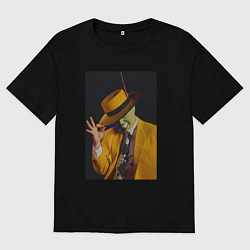 Футболка оверсайз мужская Маска - Джим Керри, цвет: черный