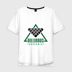 Футболка оверсайз мужская Billiards tournament, цвет: белый