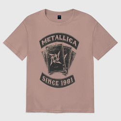 Футболка оверсайз мужская Metallica: since 1981, цвет: пыльно-розовый