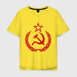 Футболка оверсайз мужская СССР герб, цвет: желтый