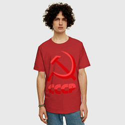 Футболка оверсайз мужская СССР Логотип, цвет: красный — фото 2