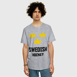 Футболка оверсайз мужская Swedish Hockey, цвет: меланж — фото 2