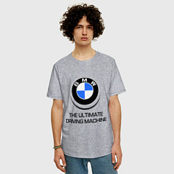 Футболка оверсайз мужская BMW Driving Machine, цвет: меланж — фото 2