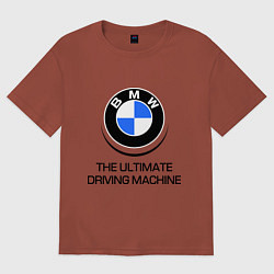 Футболка оверсайз мужская BMW Driving Machine, цвет: кирпичный