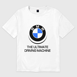 Футболка оверсайз мужская BMW Driving Machine, цвет: белый