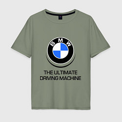 Футболка оверсайз мужская BMW Driving Machine, цвет: авокадо