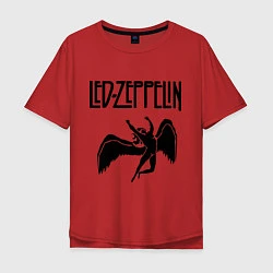 Футболка оверсайз мужская Led Zeppelin, цвет: красный