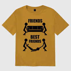 Футболка оверсайз мужская Best friends, цвет: горчичный