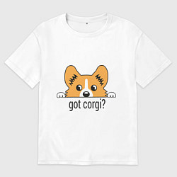 Футболка оверсайз мужская Got Corgi, цвет: белый