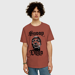 Футболка оверсайз мужская Snoop Dogg Face, цвет: кирпичный — фото 2