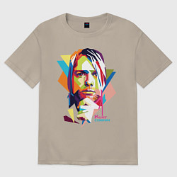 Футболка оверсайз мужская Kurt Cobain: Colors, цвет: миндальный