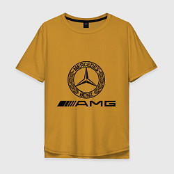 Футболка оверсайз мужская AMG, цвет: горчичный